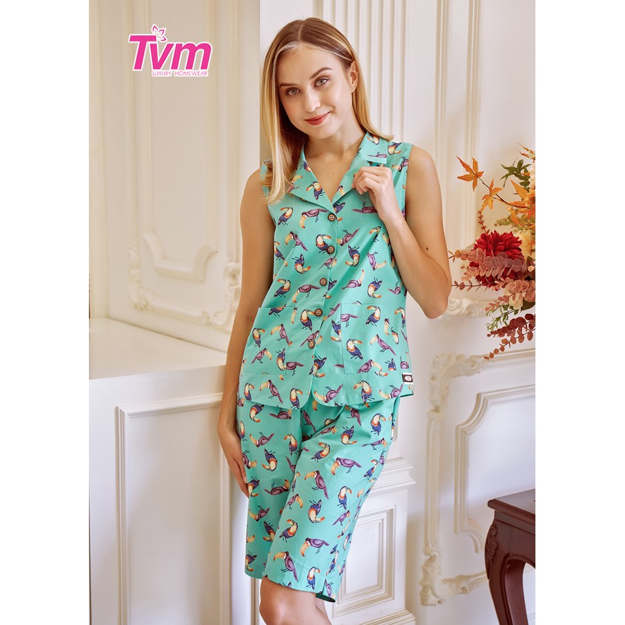 Đồ mặc nhà quần lửng sát nách Tvm Luxury Homewear B492