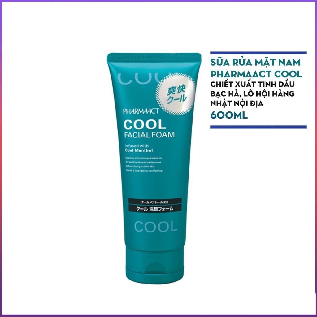 Sữa rửa mặt Pharmaact COOL 130g chiết xuất tinh dầu bạc hà, lô hội hàng Nhật nội địa Hatomugi Authentic
