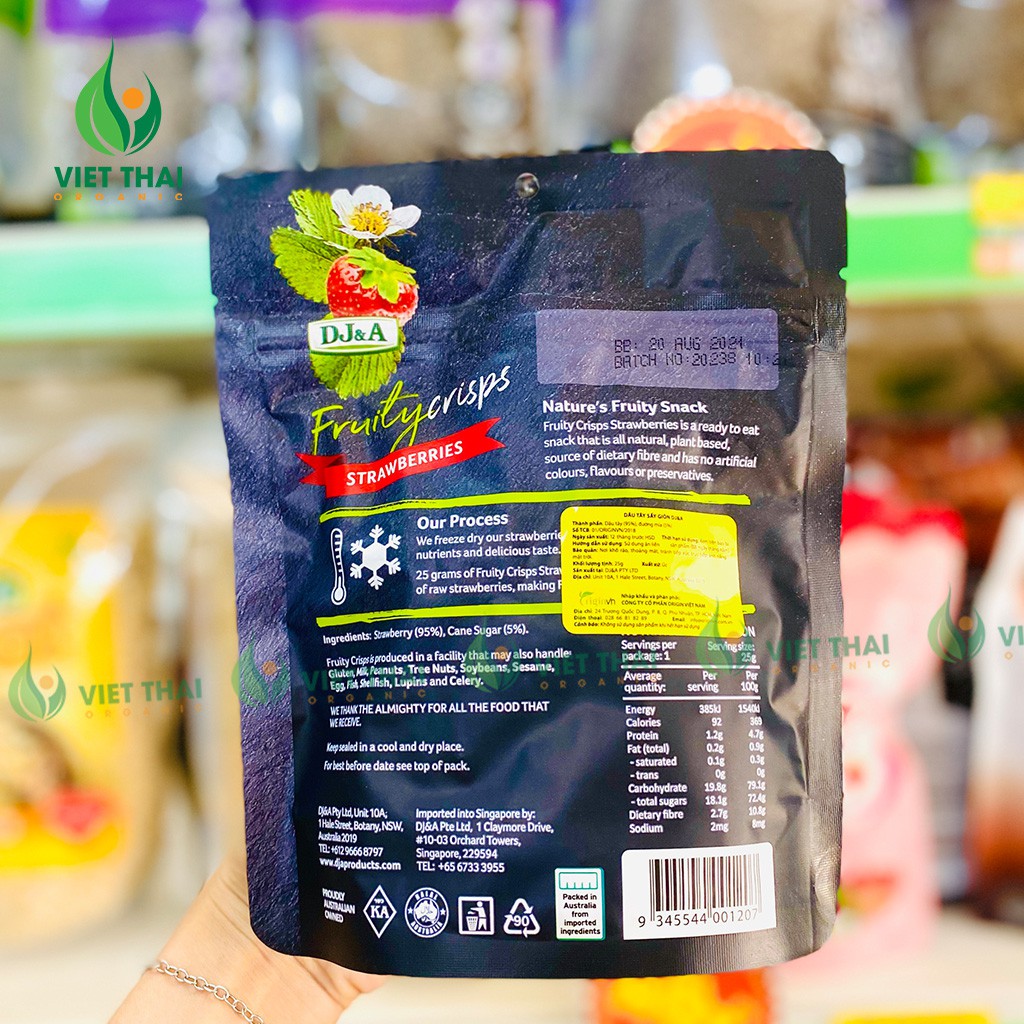 Dâu tây sấy giòn DJ&A Úc ( 25g ) Chua chua ngọt giòn ngon khó cưỡng | BigBuy360 - bigbuy360.vn