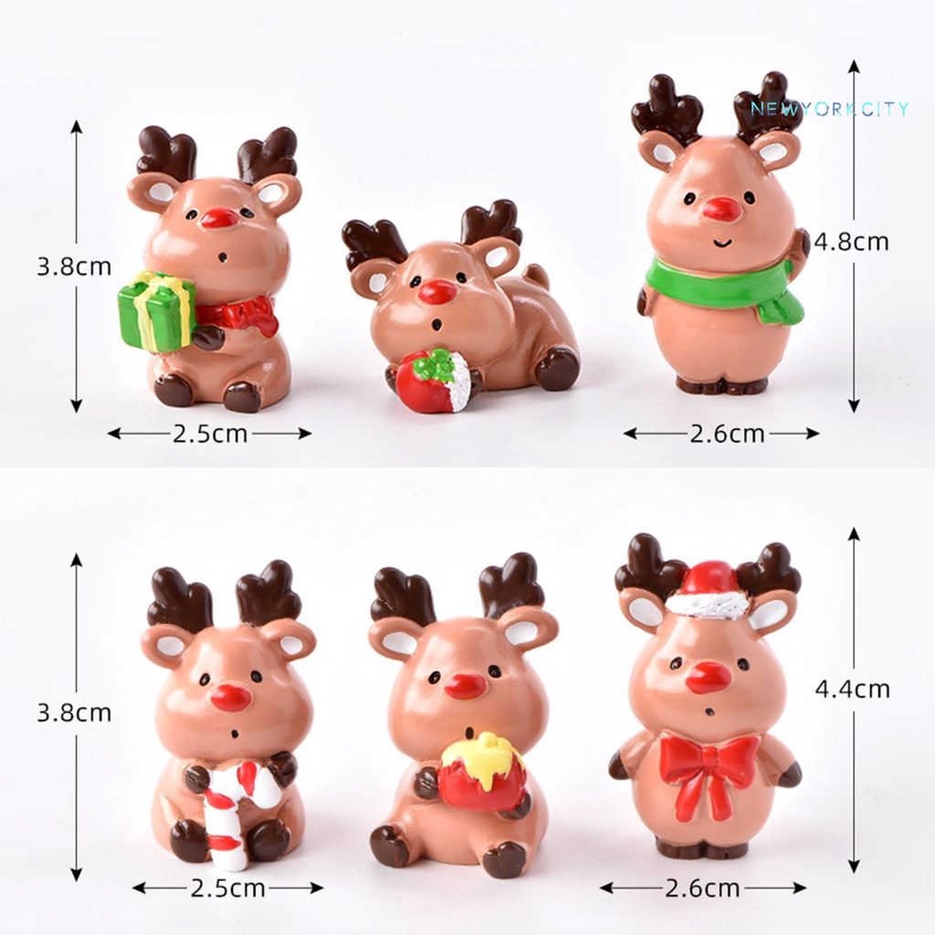 Mô Hình Tuần Lộc Bằng Nhựa Resin Dễ Thương Để Bàn Trang Trí Giáng Sinh