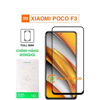 Kính cường lực Poco F3 full màn hình viền đen siêu mỏng Monqiqi - Dán màn hình Xiaomi Poco F3