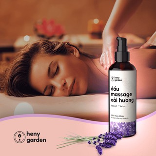 Dầu Massage Body Hoa Oải Hương Lavender 100ml | Dưỡng Da Từ Dầu Hạt Nho, Dầu Olive, Dầu Cám Gạo | Heny Garden