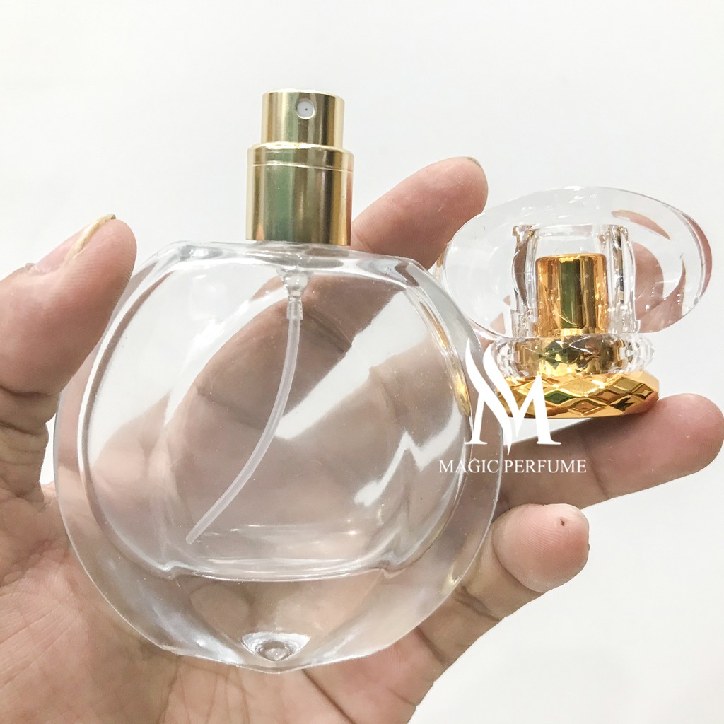 Chai lọ đựng nước hoa thủy tinh cao cấp 50ml bầu tròn kiểu dubai dạng xịt