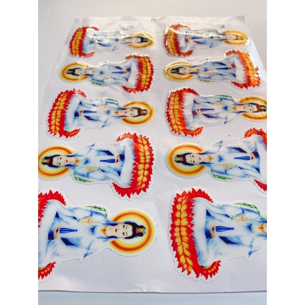 Decal tem nổi Mẹ quan âm màu dương size 9x6.5cm, dán trang trí xe máy, ô tô, mũ bảo hiểm chống thấm nước, chống bay màu