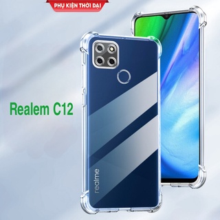 Ốp lưng Realme C12 dẻo silicon trong suốt lồi 4 góc ôm khít máy bảo vệ toàn diện