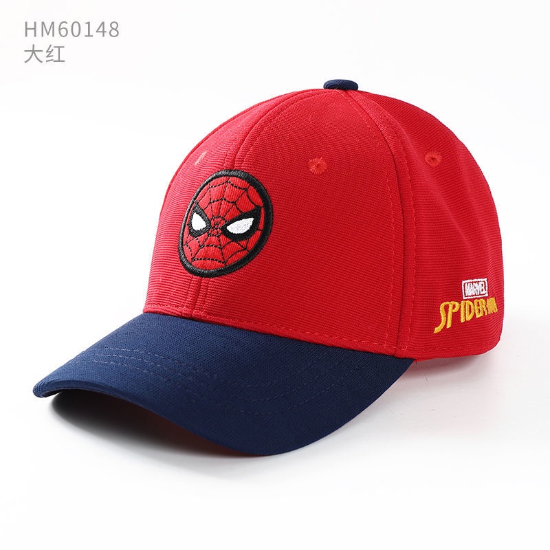 ♛Mũ Lưỡi Trai Vải Cotton In Hình Người Nhện Marvel Thời Trang Xuân Thu Cho Bé Trai