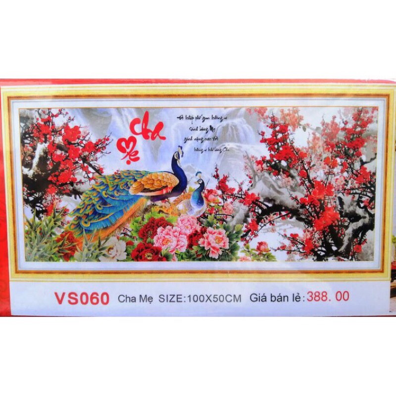 Tranh đính đá Cha Mẹ Vs060 (100x50) chưa đính