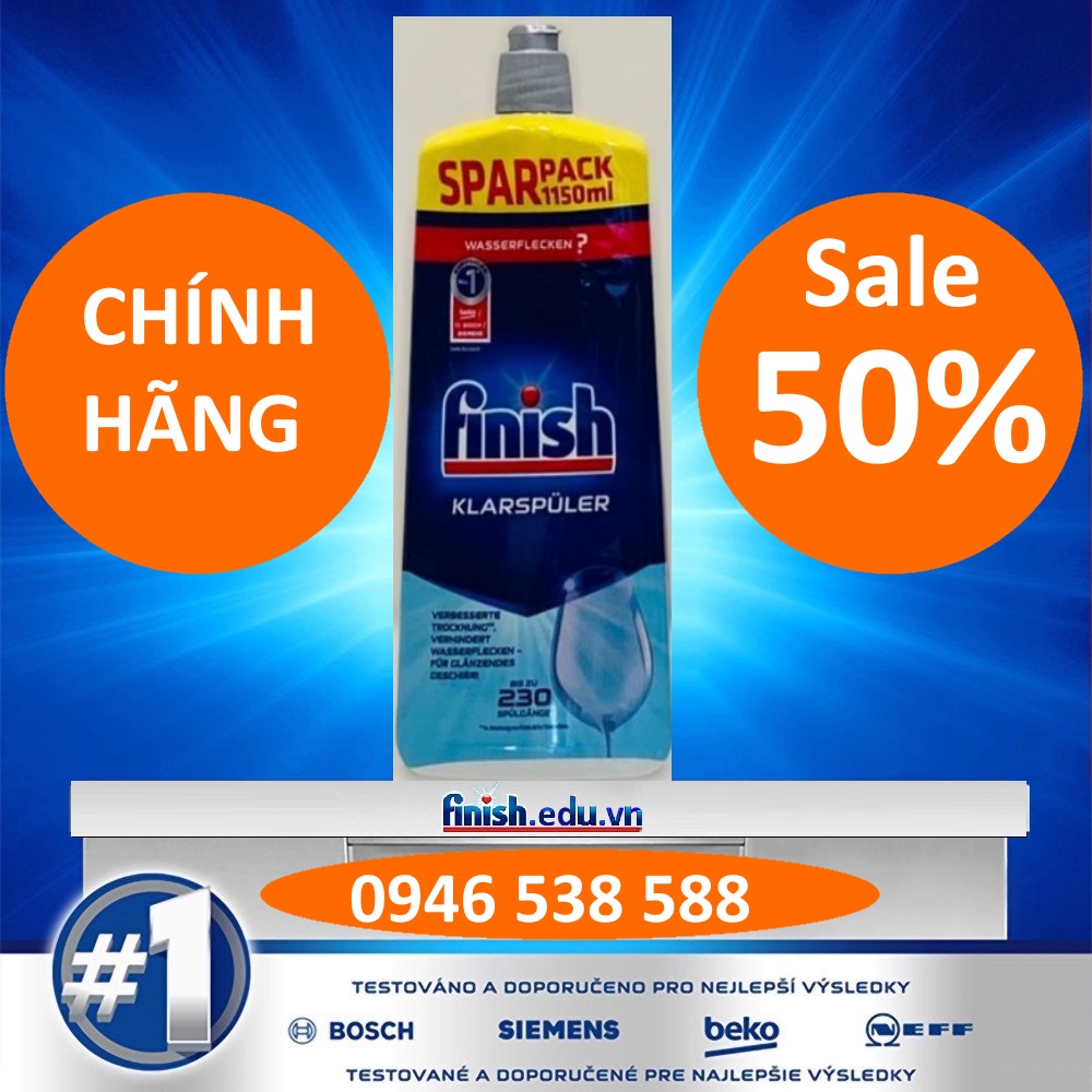 Nước làm bóng finish 1150ml, 800ml, 400ml dùng cho Máy rửa bát