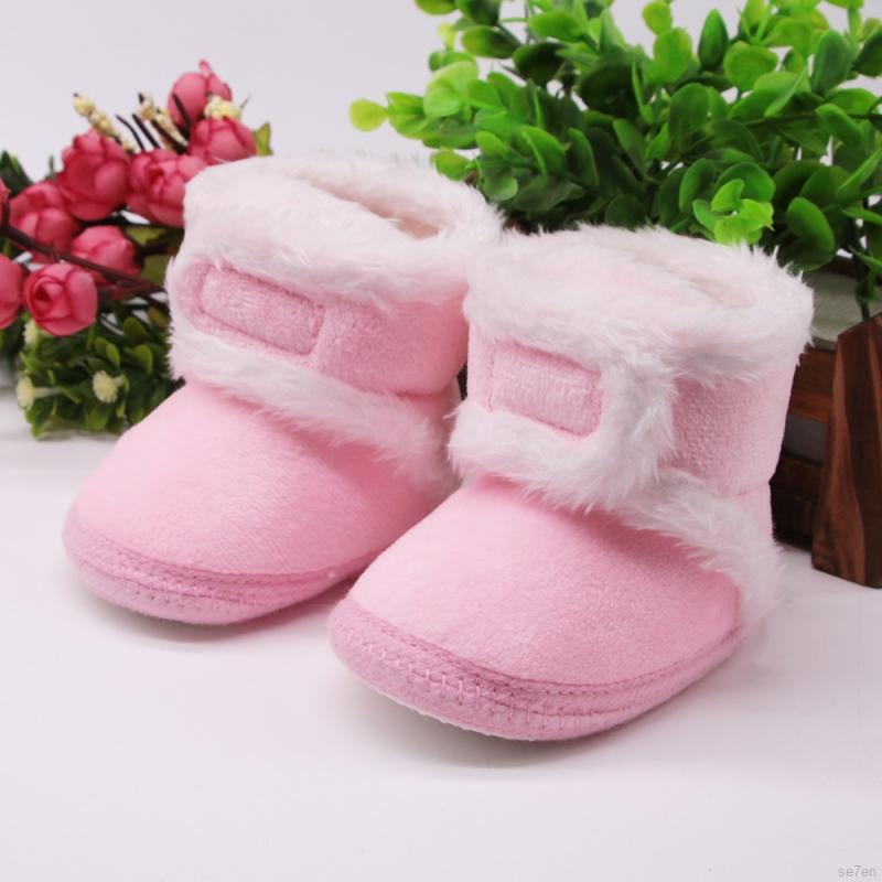 Giày Bốt Cotton Đế Mềm Chống Trượt Cho Bé Gái 0-18 Tháng Tuổi