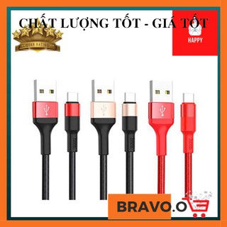 Cáp sạc nhanh hoco x26 1m dây dù chân micro usb/lighting/type c cho iphone/android - hàng chính hãng - bh 6 tháng