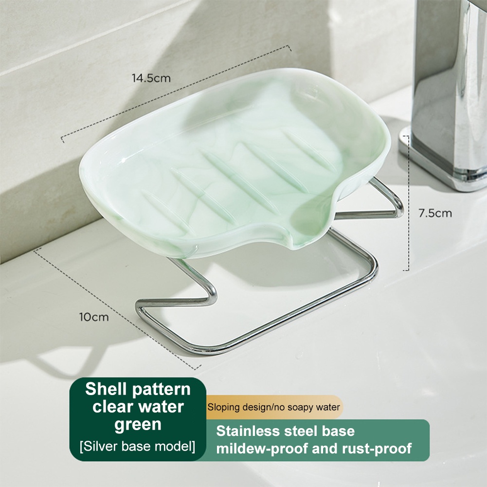Ánh Sáng Sang Trọng Giá Đựng Xà Bông Thoát Hộp Phòng Tắm Vanity Dọc Đấm Không Xà Phòng Có Giá Để Đồ Với Chân Đế Kim Loại Hộ Vệ Sinh hộp Xà Phòng Khay Ráo Nước Flowerdance