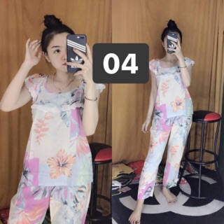 Đồ bộ tole hàn áo cổ bèo quần dài