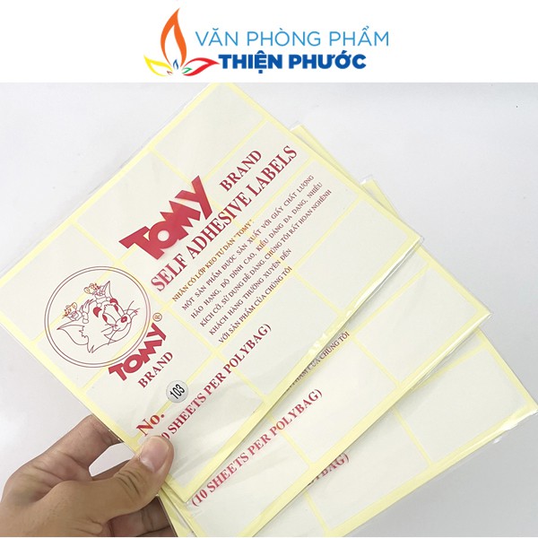 Giấy Decal A5 Tomy trắng có keo tự dán đủ các size  THIỆN PHƯỚC