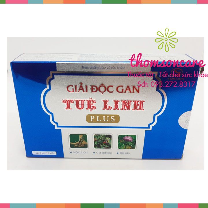 Giải độc gan Tuệ Linh Plus - Hộp 30 viên - hàm lượng cao hơn - mát gan