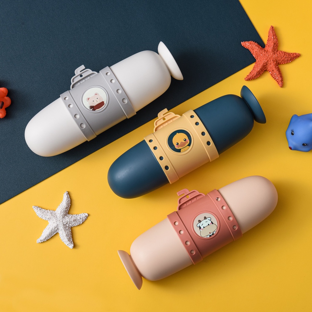 Hàng Sẵn Hộp Đựng Bàn Chải Đánh Răng Tiện Lợi du lịch cầm tay Hình tàu ngầm Hoạt Hình【Tennessee052】