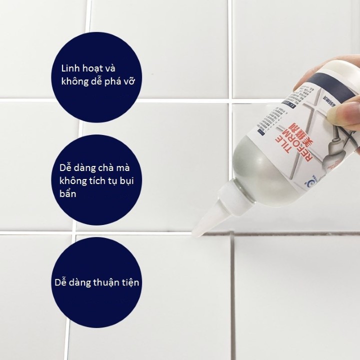 LỌ KEO CHÍT MẠCH GẠCH TILE REFORM LKB 280ML - KEO TRÁM TRẮNG KHE MẠCH GẠCH