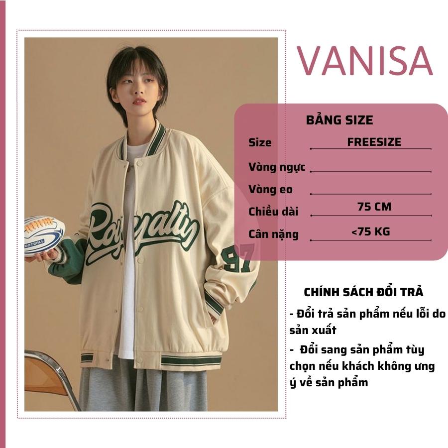 Áo khoác nữ nam bomber form rộng kaki 2 lớp bigsize gió dù siêu đẹp VANISA AK001