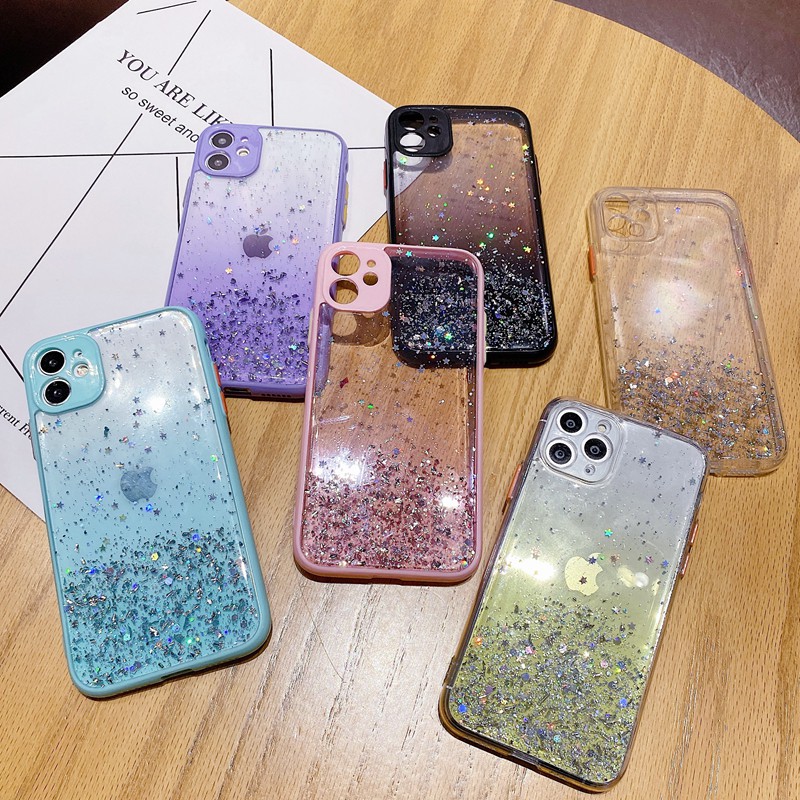 Ốp lưng OPPO A54 A53 A15 A15S A93 A92 A52 A31 A12 A9 A7 A5 A5S A3S Realme 5 5i C1 Pro 2020 Glitter Protect Camera Skin Feel Soft Case