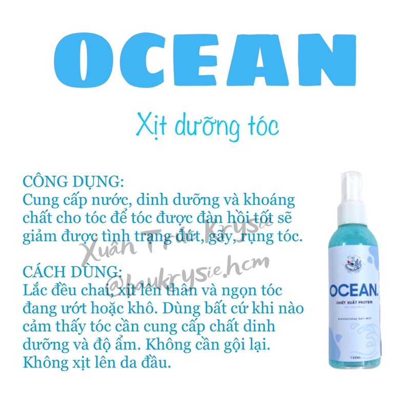 OCEAN Hair Mist - Xịt Dưỡng Tóc Chiết Xuất Protein