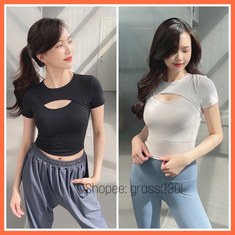 Áo Croptop tập gym yoga cao cấp thấm hút mồ hôi