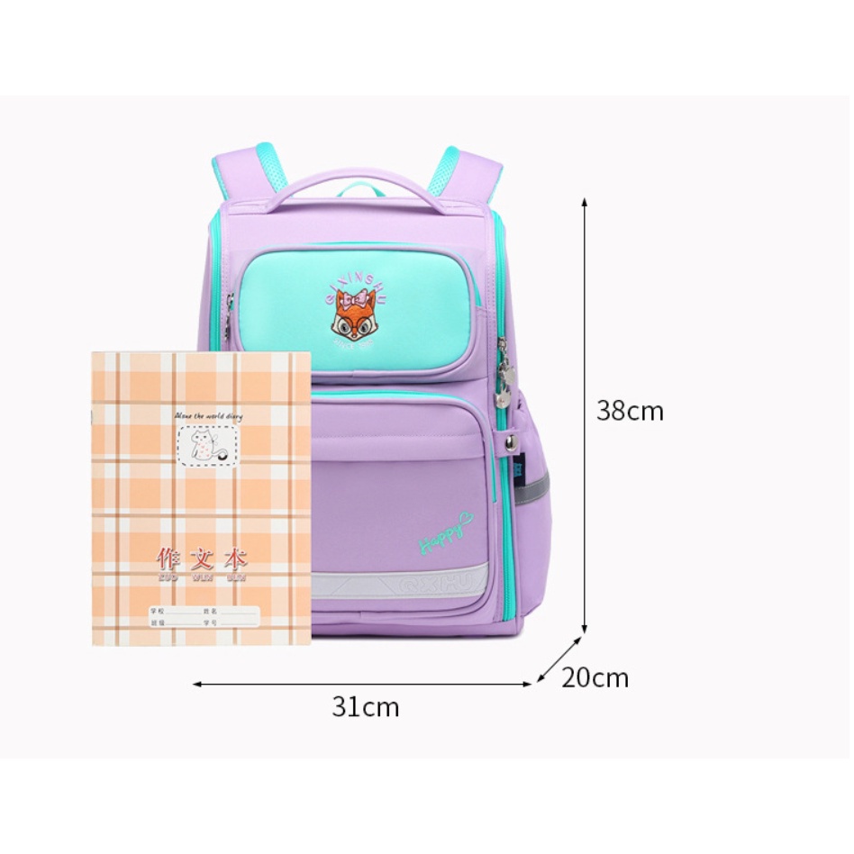 Balo học sinh cấp 1 và 2 siêu nhẹ chống gù chống nước cao cấp phong cách châu âu