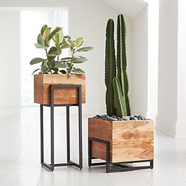 Kệ Cây Chân Sắt Hộp Gỗ nhiều kích thước – Tự trang trí vườn nhà KC01