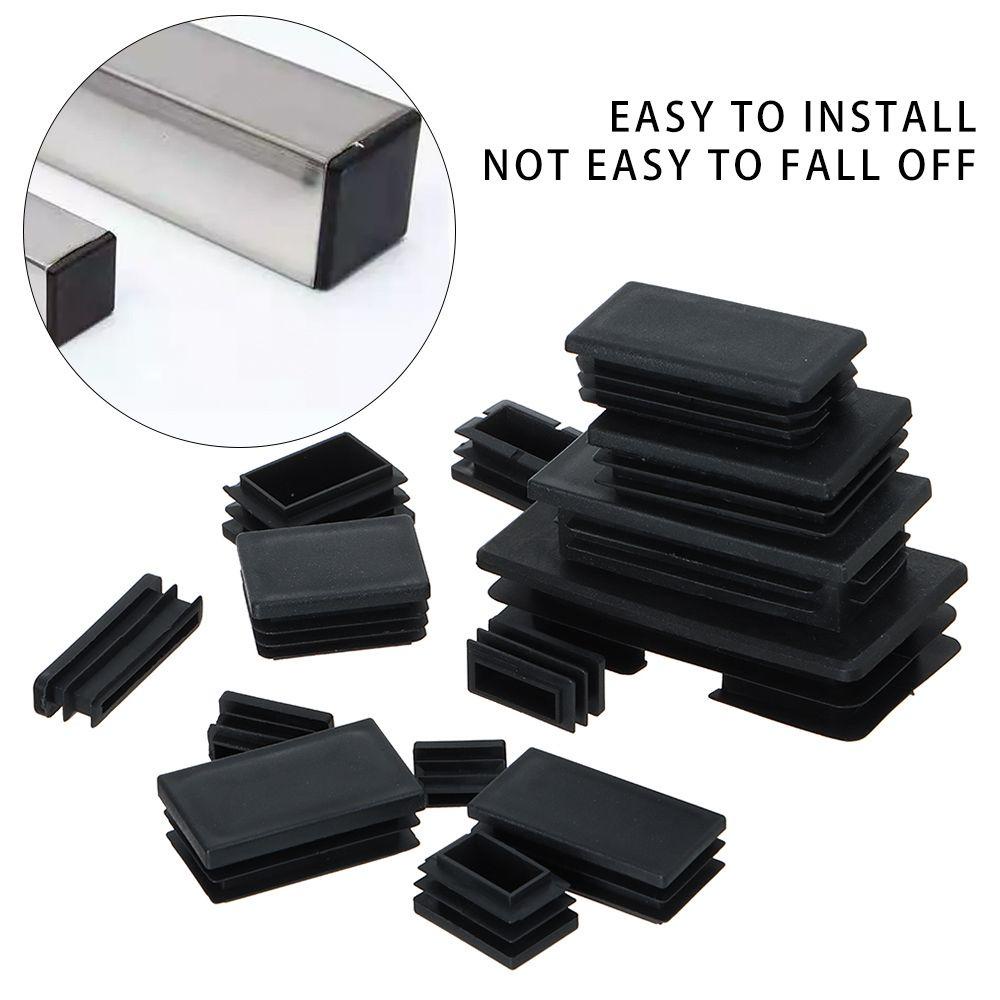 Set 10 Nút Bịt Ống Chống Bụi Màu Đen Hình Chữ Nhật