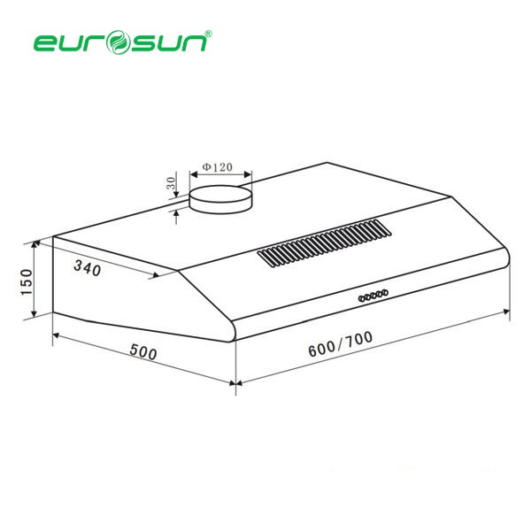 Máy Hút Mùi Cổ Điển EUROSUN EH-60CF19S | EH-70CF19S | EH-60CF19B | EH-70CF19B, Hàng Chính Hãng