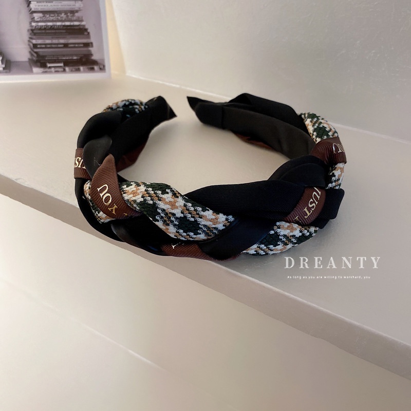 Băng Đô Cài Tóc Vải Dệt Xoắn Hình Đầu Lâu Cá Tính Khí Chất Phong Cách Retro Mới