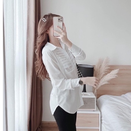 Áo sơ mi trắng nữ áo kiểu nữ Hàn Quốc chất vải mềm mát cao cấp - Mã A614 | WebRaoVat - webraovat.net.vn