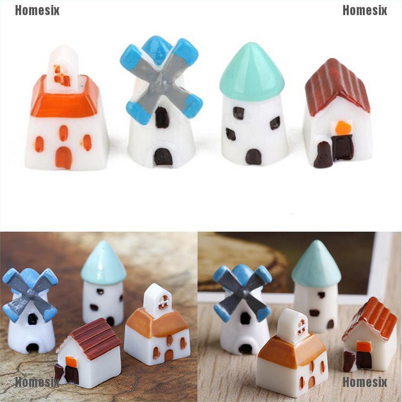 Set 4 Mô Hình Nhà Búp Bê Mini Trang Trí Tiểu Cảnh
