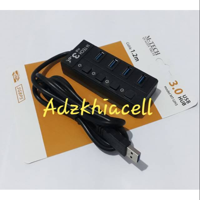 Bộ Chia 4 Cổng Usb 3.0 Mt-uh3 1.2m 1.2 M Có Đèn Led Xanh Dương