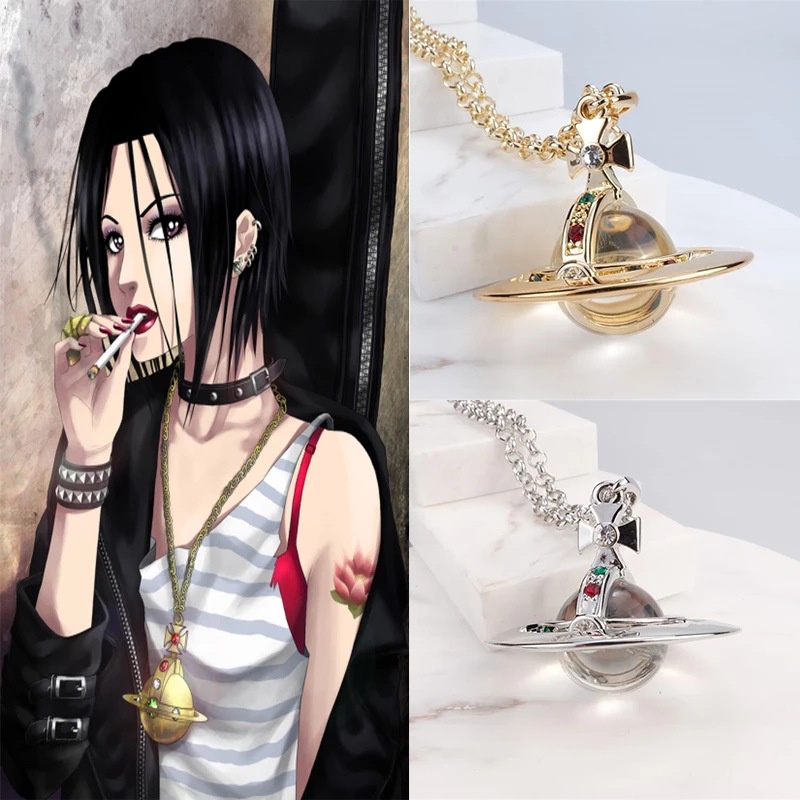 Vòng cổ Mặt Hình Hành Tinh Phong Cách Anime Westwood Vivienne Thời Trang Cá Tính