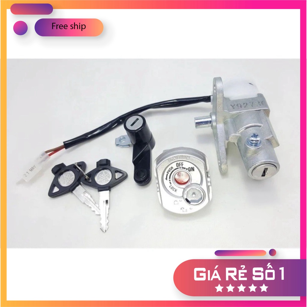 Bộ ổ khoá xe Mio Classico/ Utimo, Hàng Cao Cấp Loại 1, chìa khoá dẹp như ZIN xe