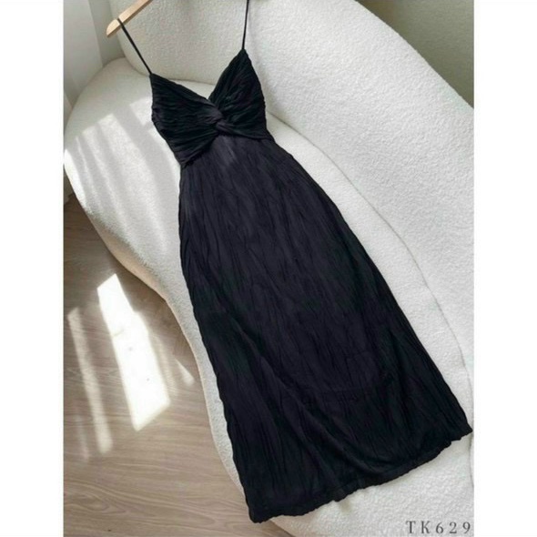 đầm 2 dây dáng dài xòe chất xốp đẹp xịn xoắn ngực