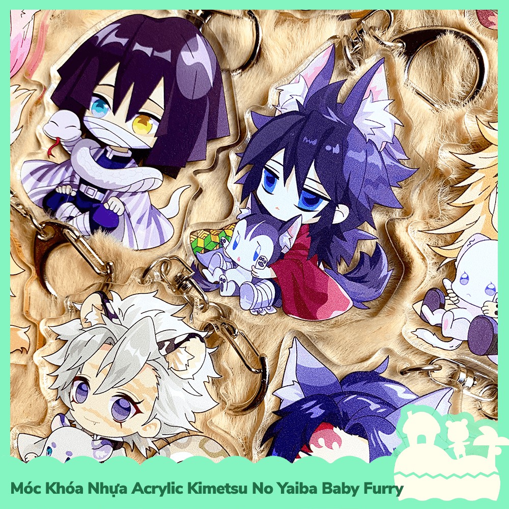 [Sẵn VN - NowShip] Móc Khóa Keychain Acrylic Nhựa Trong Anime Manga Kimetsu No Yaiba Demon Slayer Baby Furry