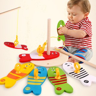 8Pcs Outdoor Montessori Wooden Digital Column Fishing Toy Model Play Ringtoss