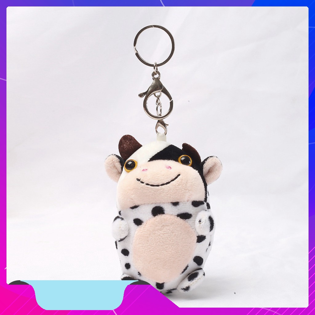 Móc khoá, móc cài balo hình bò sữa