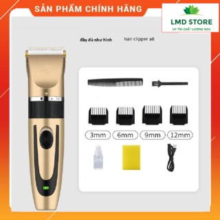 Tông đơ cắt tóc đầu sạc USB, Tặng kèm 9 món phụ kiện tiện dụng