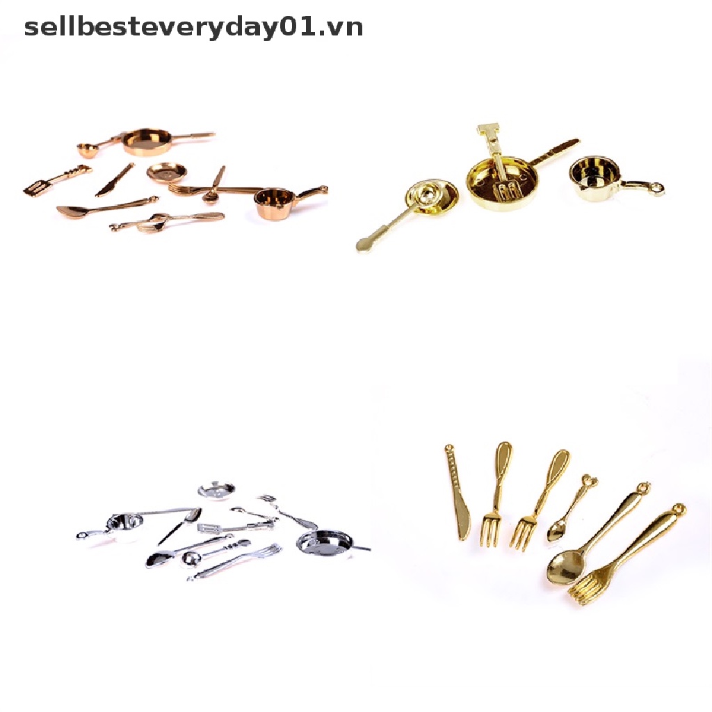 Bộ Dụng Cụ Ăn Uống Bằng Thép Không Gỉ Tỉ Lệ 1 / 12 Cho Nhà Búp Bê Bộ Dụng Cụ Ăn Uống Bằng Thép Không Gỉ Tỉ Lệ 1 / 12 11 Món Cho Nhà Búp Bê Mới Mô Hình 11 Miếng Tỉ Lệ 1 / 12 Trang Trí Nhà Búp Bê