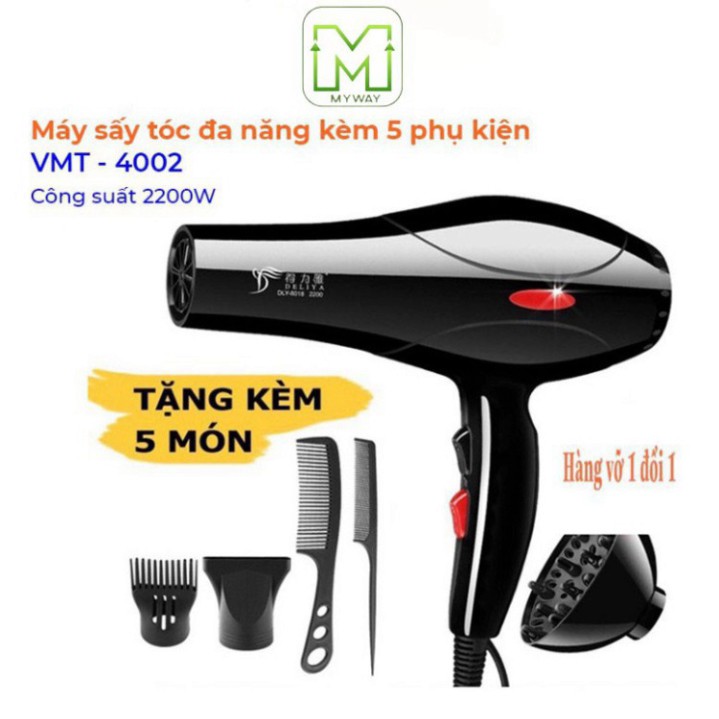 Máy sấy tóc tạo kiểu Deliya [FREESHIP] công suất 2200W kèm bộ phụ kiện 5 món chăm sóc tóc_vimar