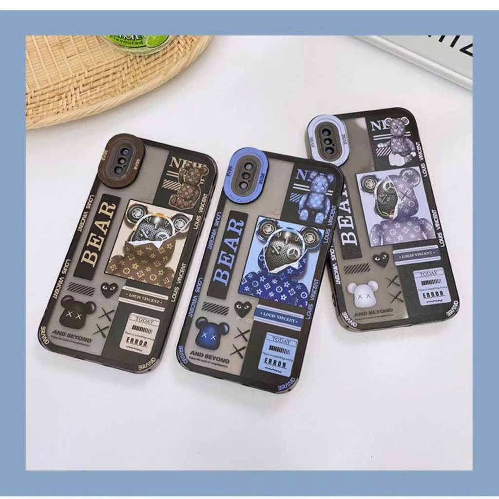 Ốp điện thoại in hình gấu LV thời trang cho Iphone 11 Pro Max 11 7 8 7plus 8plus x Xs Xr Xs Max Se 12 12pro 12ProMax