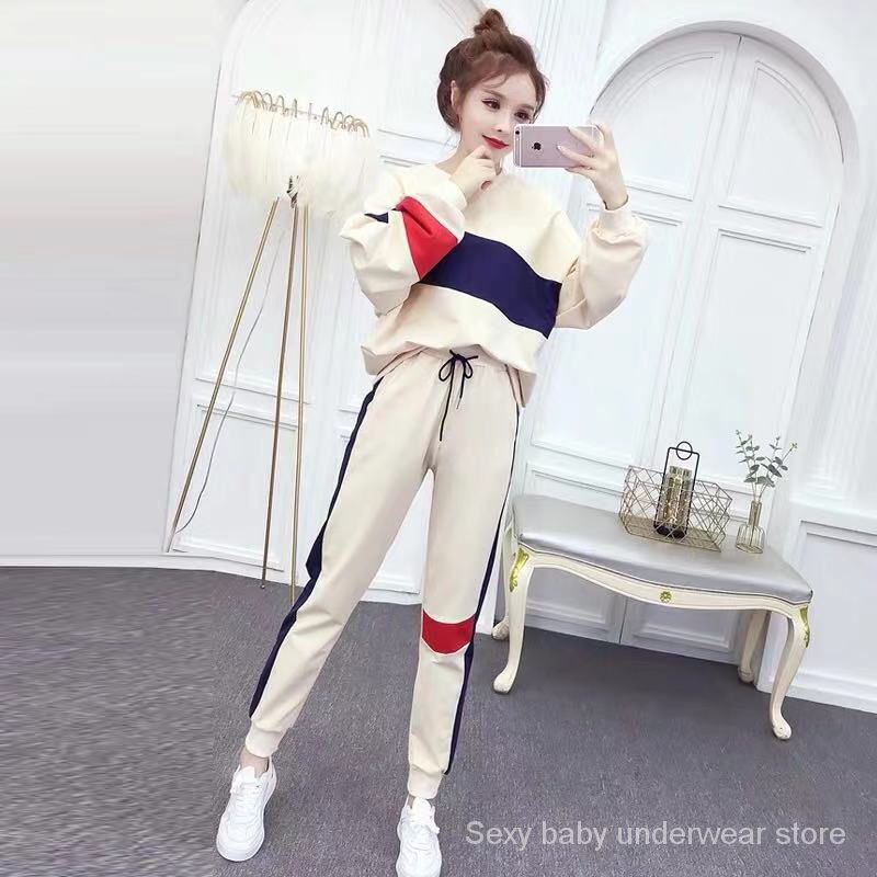 Set Đồ Bộ Thể Thao Dài Tay Phong Cách Năng Động Trẻ Trung Dành Cho Nữ 200jj