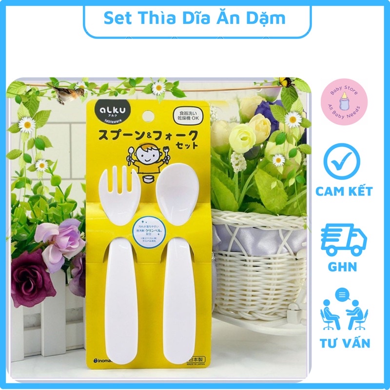 Set Thìa Dĩa Cho Bé Ăn Dặm Nhựa An Toàn Cho Bé