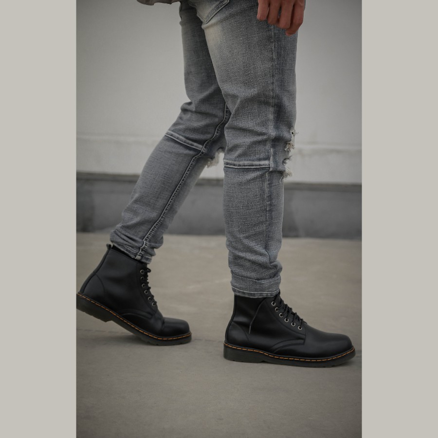 Giày DR cổ cao da bò thật Shamong vintage made in Vietnam bảo hành 1 năm mã 512