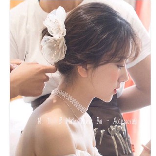 set hoa lụa cài đầu