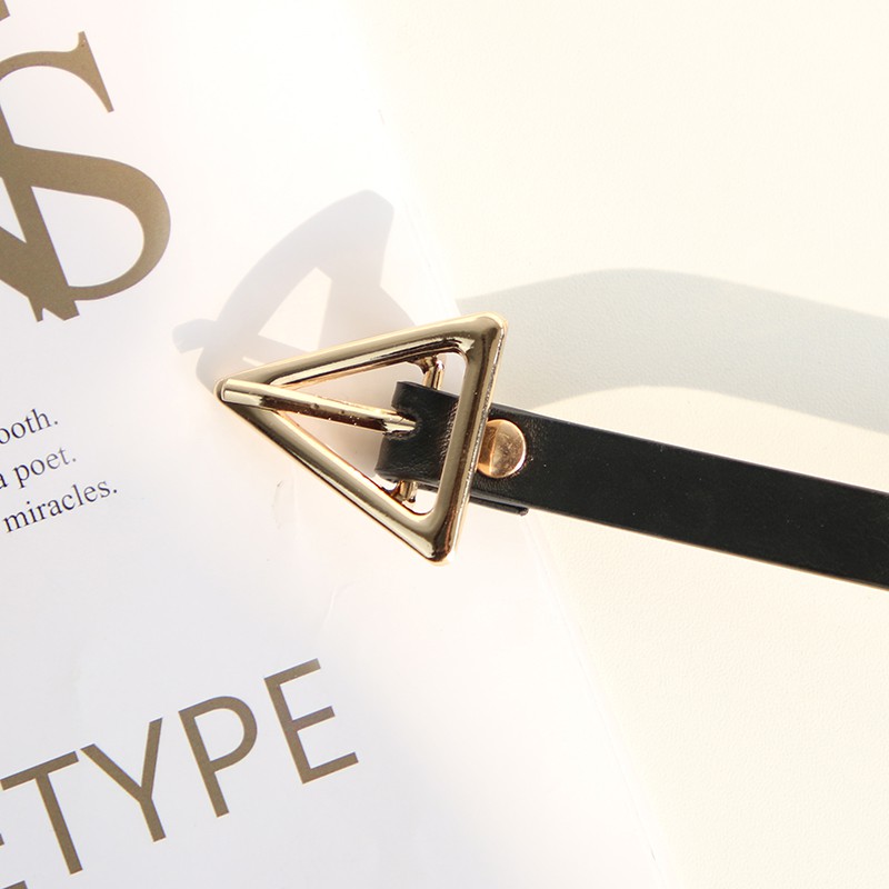 Thắt Lưng Da Pu Khóa Tam Giác Thời Trang Dành Cho Nữ