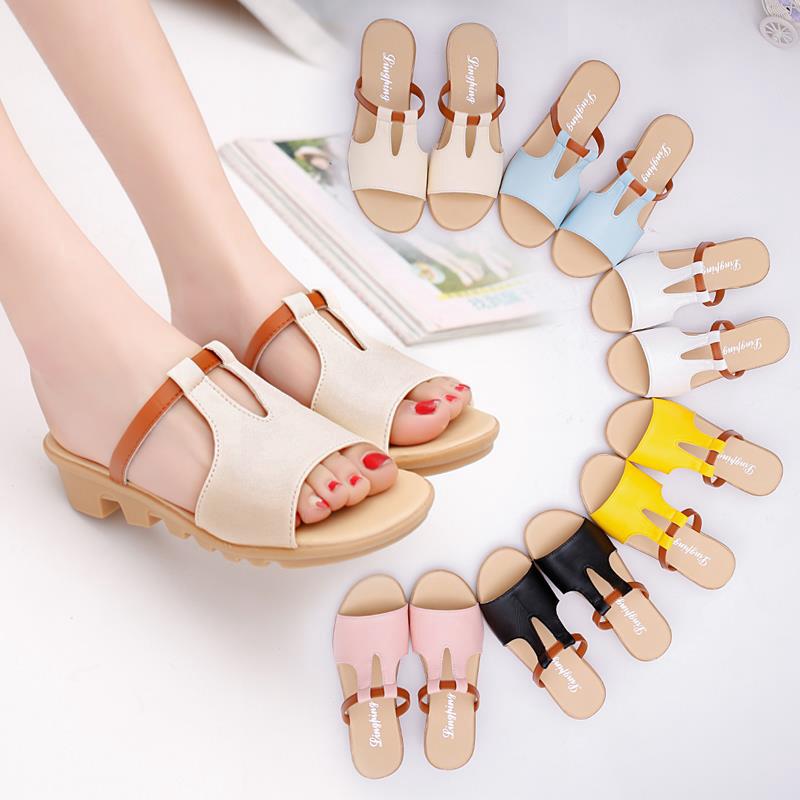 Giày Sandal quai ngang phong cách Hàn Quốc trẻ trung dành cho nữ