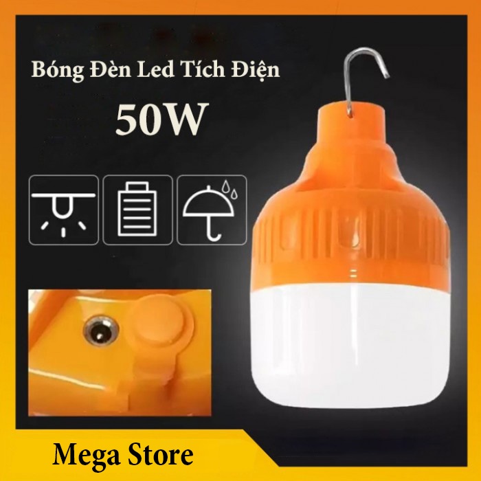 Bóng Đèn Led Sạc Tích Điện - Có Móc Treo Tiện Lợi - Chất Liệu Cao Cấp, Chống Va Đập