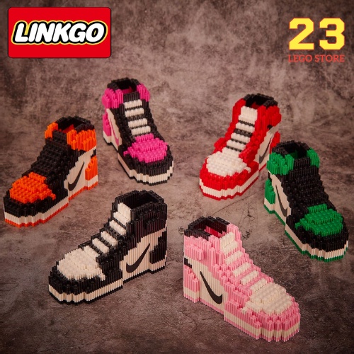 Bộ đồ chơi lắp ghép Giày Sneakers mini cho bé cực ngầu, Đồ chơi lắp ráp giày Sneakers Nike, Adidas hãng Linkgo